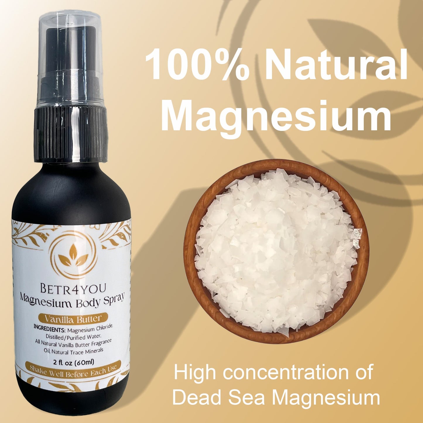 Magnesium Body Spray 2oz - Betr4you